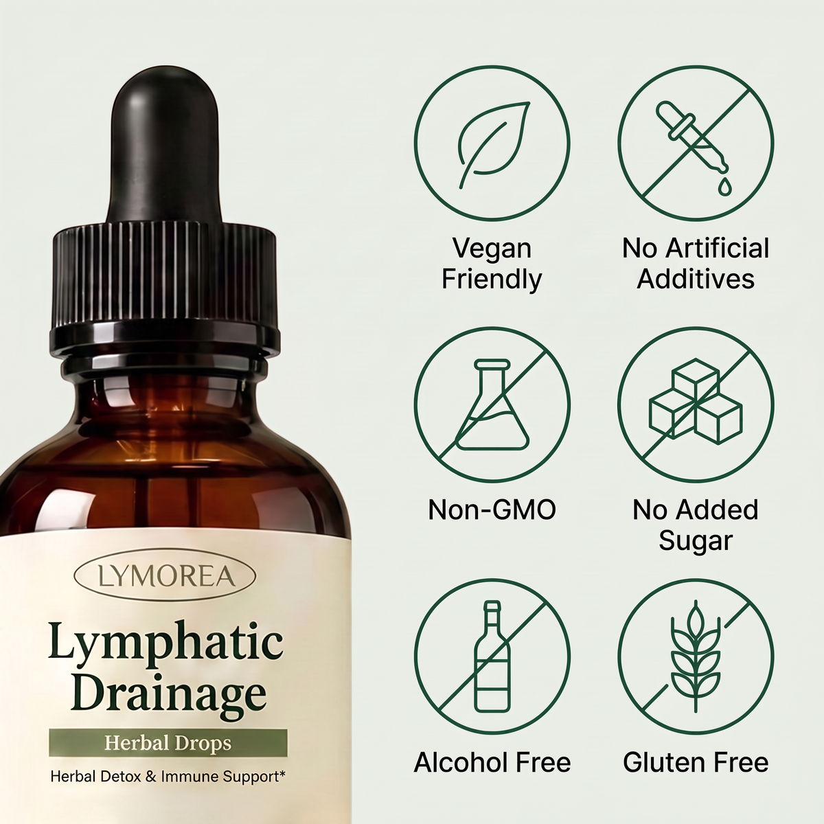 Vegan friendly, non-GMO, no added sugar, alcohol free, gluten free